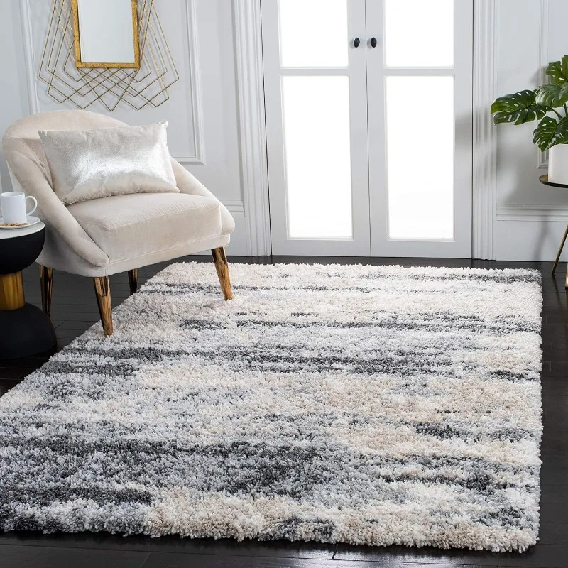 Plush Rug Modern Design Lint-free and Easy To Care for 2 Inches Thick Ideal for High Traffic Areas in Living Rooms and Bedrooms