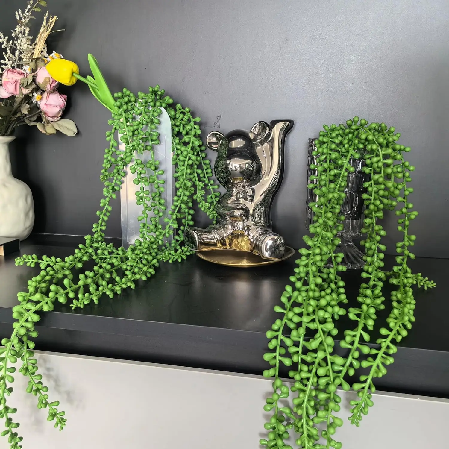 Artificial Succulents Hanging Plants Fake Potted String of Pearls Succulent  Plants for Home Garden Indoor and Outdoor Decoration - AliExpress 15