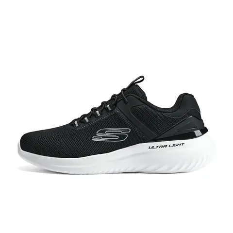 Skecher 남성 신발 2025 새로운 경량 쿠션 메쉬 표면 통기성 스포츠 운동화 232673 -블랙