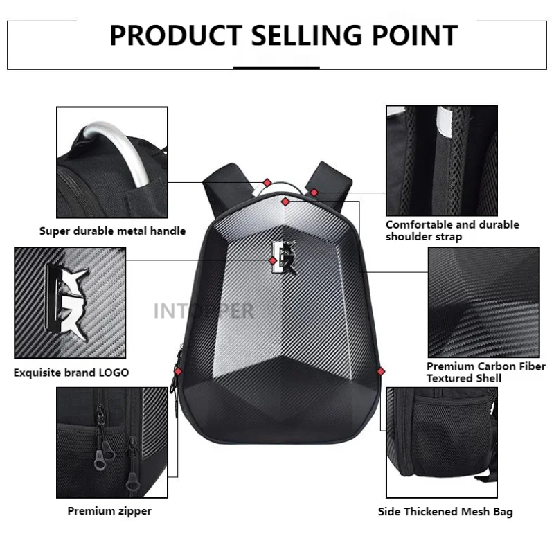 Motorcycle Backpack for Women Waterproof Motocross Helmet Bag Motorcyclists Backpack Expandable Hard Shell Bags Accessories