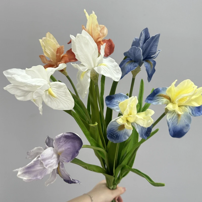 10 Piezas de Flores Artificiales de PU, Iris Púrpuras, Planta Decorativa para Hotel, Simulación de Flor, Rama de Iris Alice, Decoración de Mesa