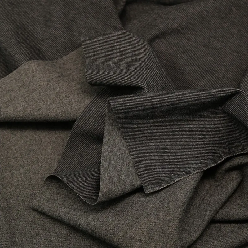 Autumn and Winter Hemp Gray Twill Suit Fabric Brushed Thickened Pants Vest Trench Coat Overcoat