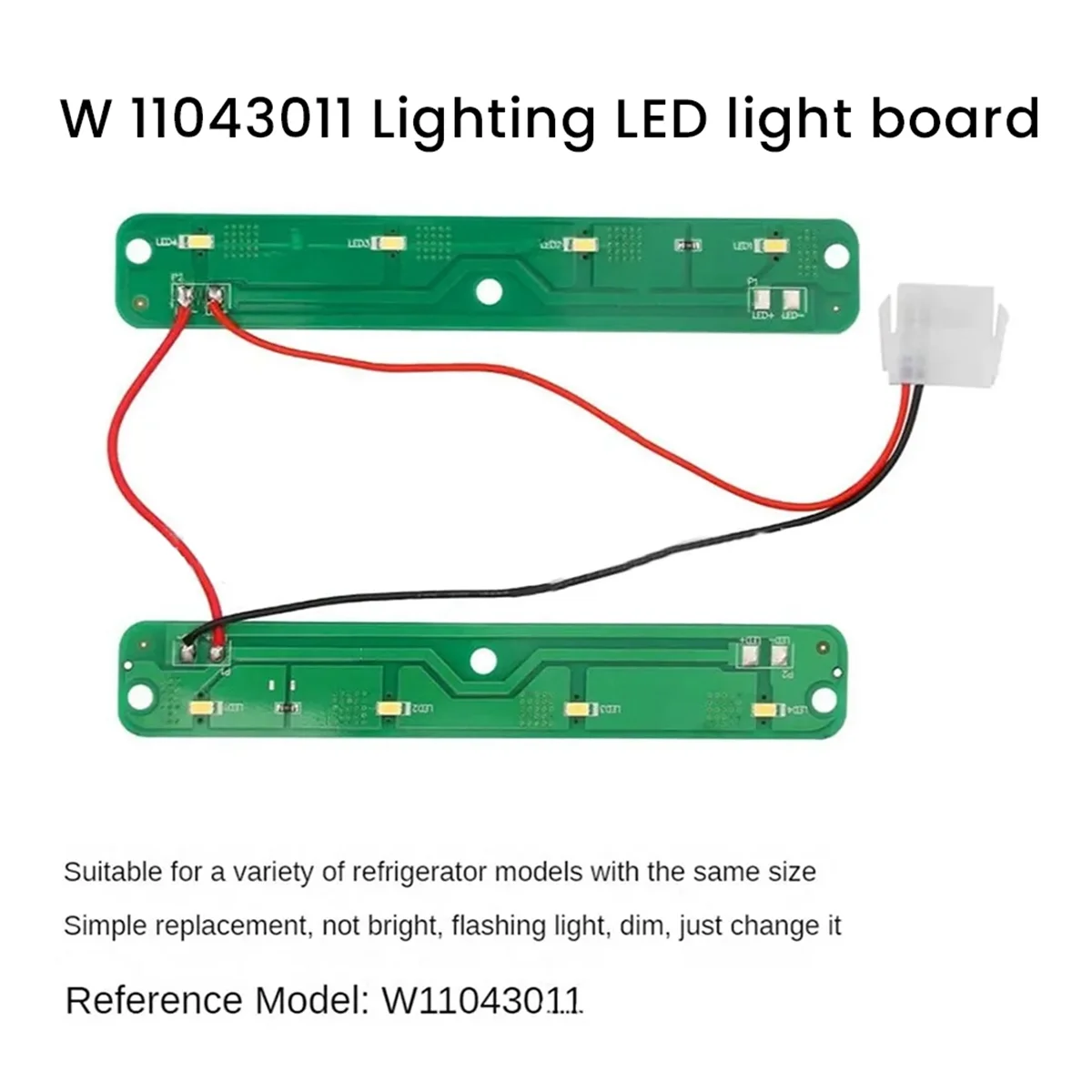 Pannello luminoso a LED per frigorifero da 2 pezzi per W 11043011   PS 12070396 (Solo PCB)Luce LED per frigorifero-T33C