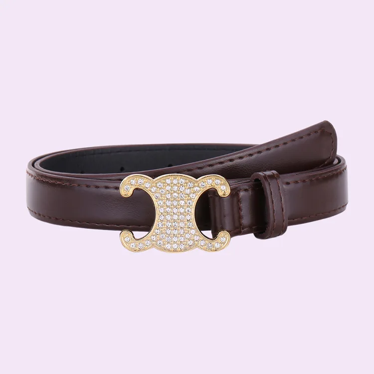 حزام حجر الراين متعدد الاستخدامات وخفيف الوزن للنساء، ديكور عصري، شعور راقي، حزام حافة مشذوفة للنساء