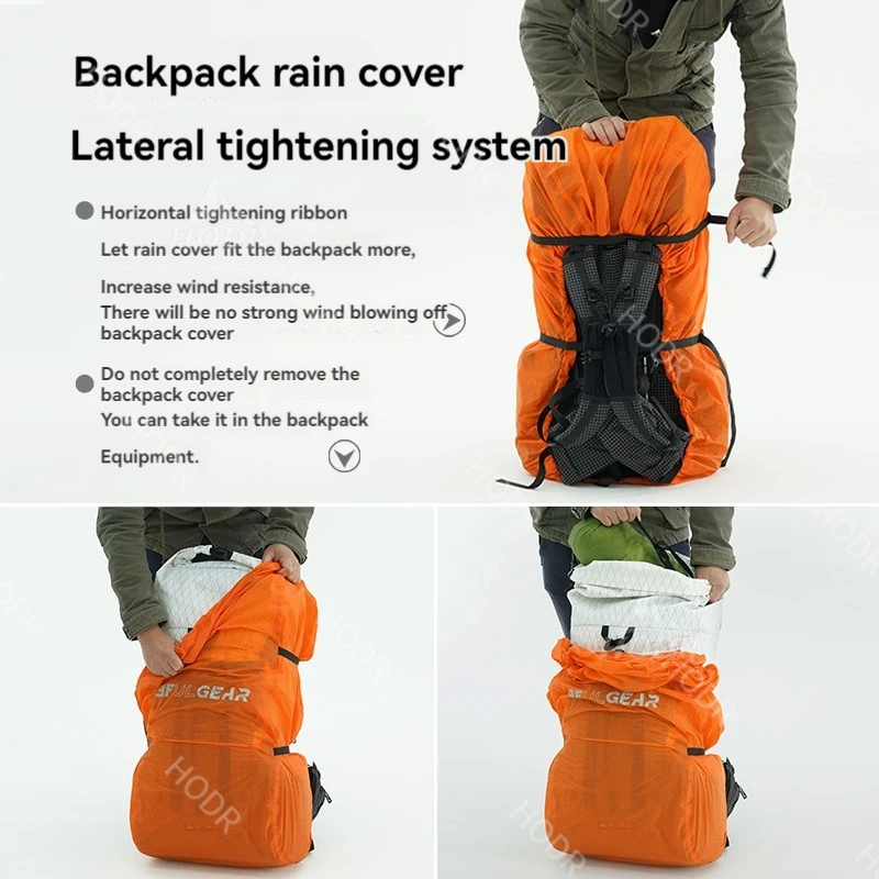 Dyneema 3F UL Gear Backpack Capa de Chuva, Impermeável, Resistente a Rasgo para Caminhadas, Trekking, Ciclismo, 3000mm, 20-85L