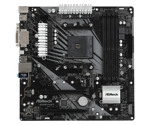 Imagen 2 del producto Tarjeta Madre ASRock B450 B450M, Tarjeta Madre B450M Pro4-F, AM4 DDR4 128GB, Ryzen 5 5600 5600G R7 5700 5600 5700 5800 CPU