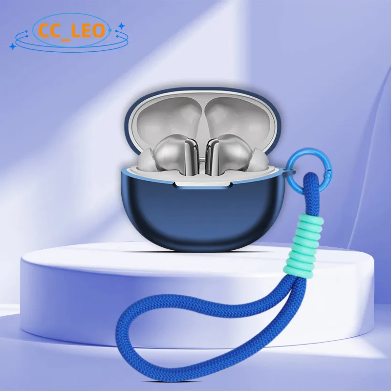 Case for QCY MeloBuds N70 Silicone Soft Case Cute Lanyard Pendant QCY MeloBuds N70 Shockproof Shell Protective Sleeve view 4