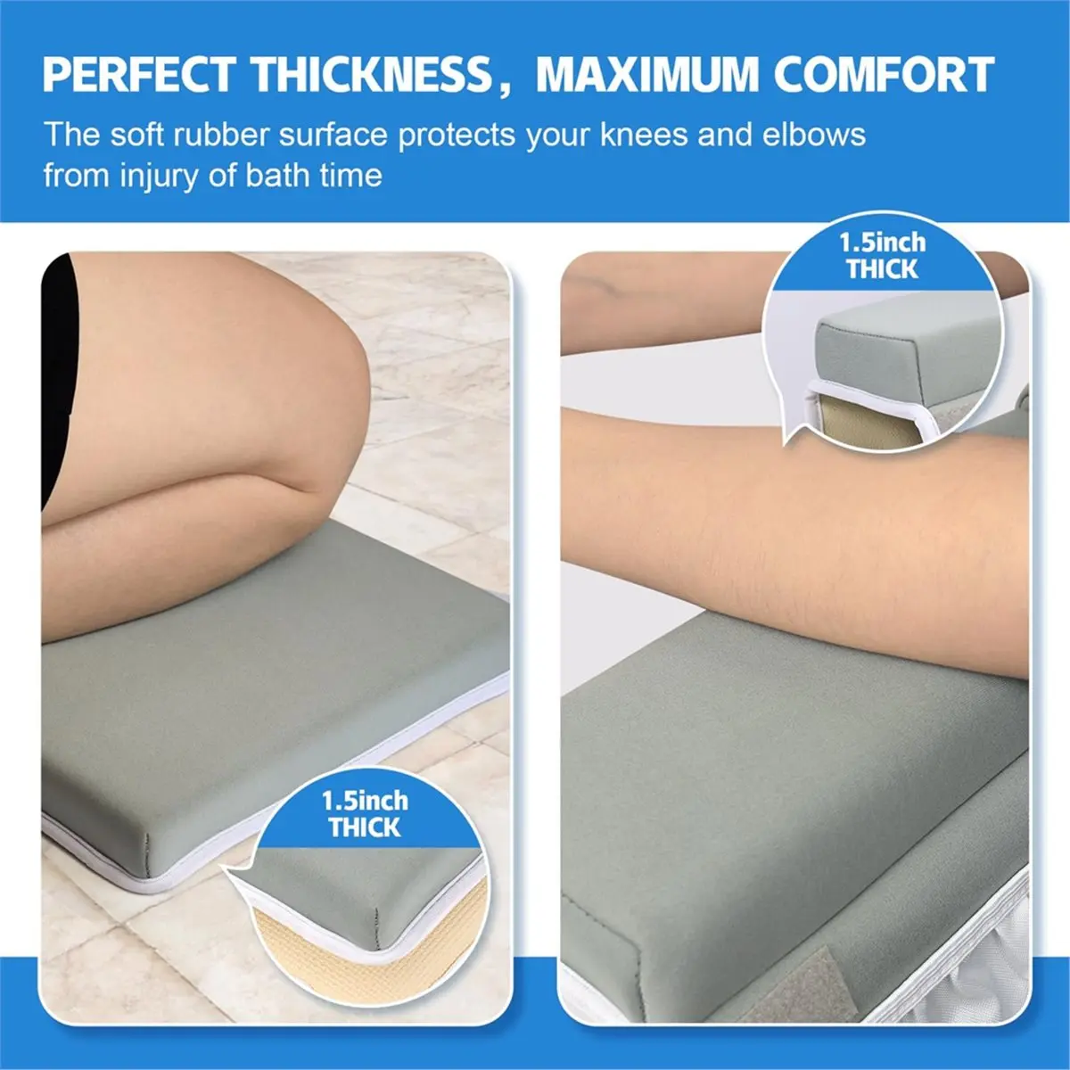 Children'S Neoprene Bathroom Kneeling Mat Set Foldable Bath Baby Bathroom Kneeling Mat Bathtub Non-Slip Mat