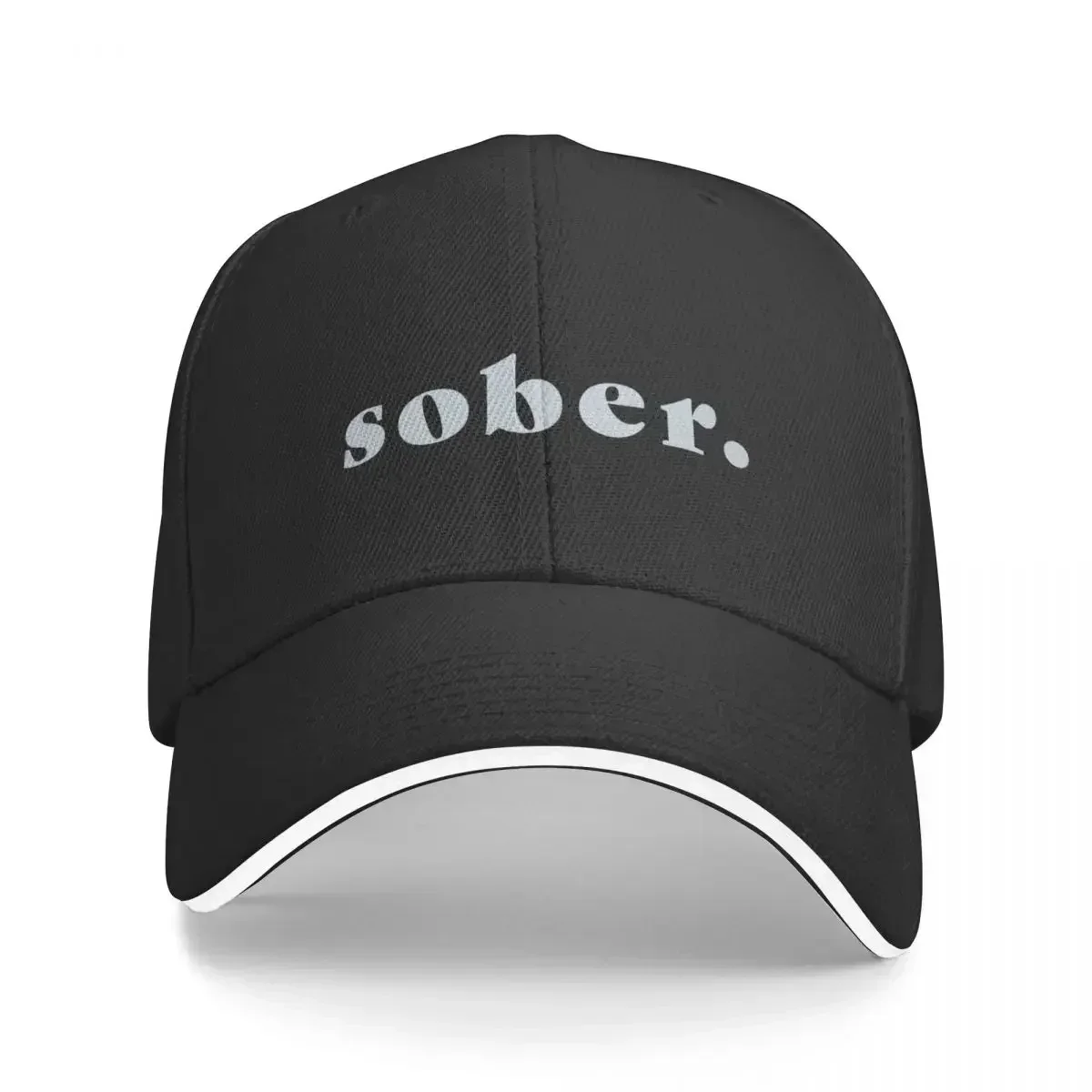 Sober Sobriety Typography Silver Text Letters Statement Baseball Cap  Tactical  Luxury  Streetwear Men Women's