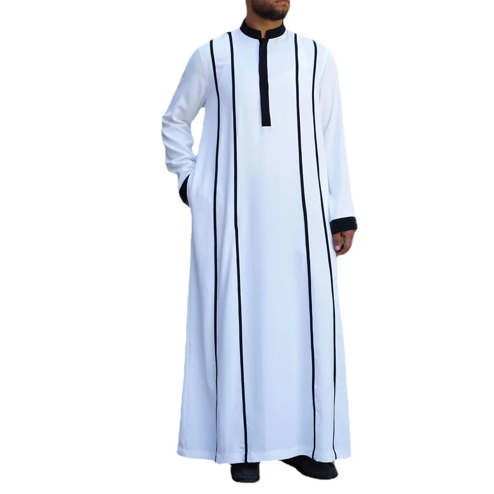 Eid Muslim Men 2024 Islam Dress Caftan Saudi Arabia Kaftan Abayas Turkey Dubai Long Robe Pakistan Ramadan Moroccan Abaya