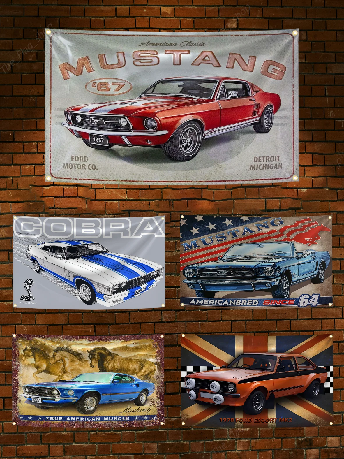 90x150cm Real American Muscle Car Shelbys M-Mustang Flag Polyester Digital Printing Banner for Garage Decoration Tapestry
