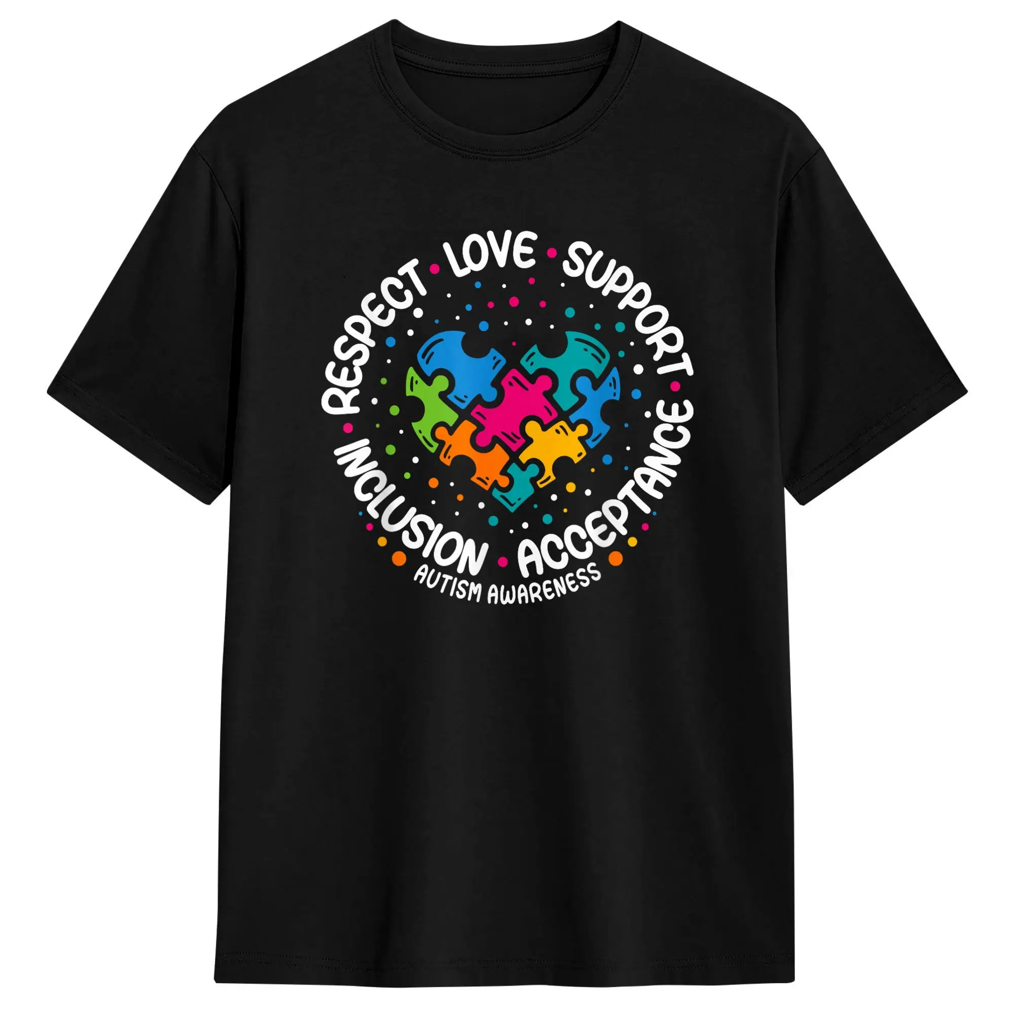Autism Awareness Respect Love Support Blue Autism T Shirt Summer  Hipster T Shirts Cotton O-Neck Plus Size Top Tees Casual Tops