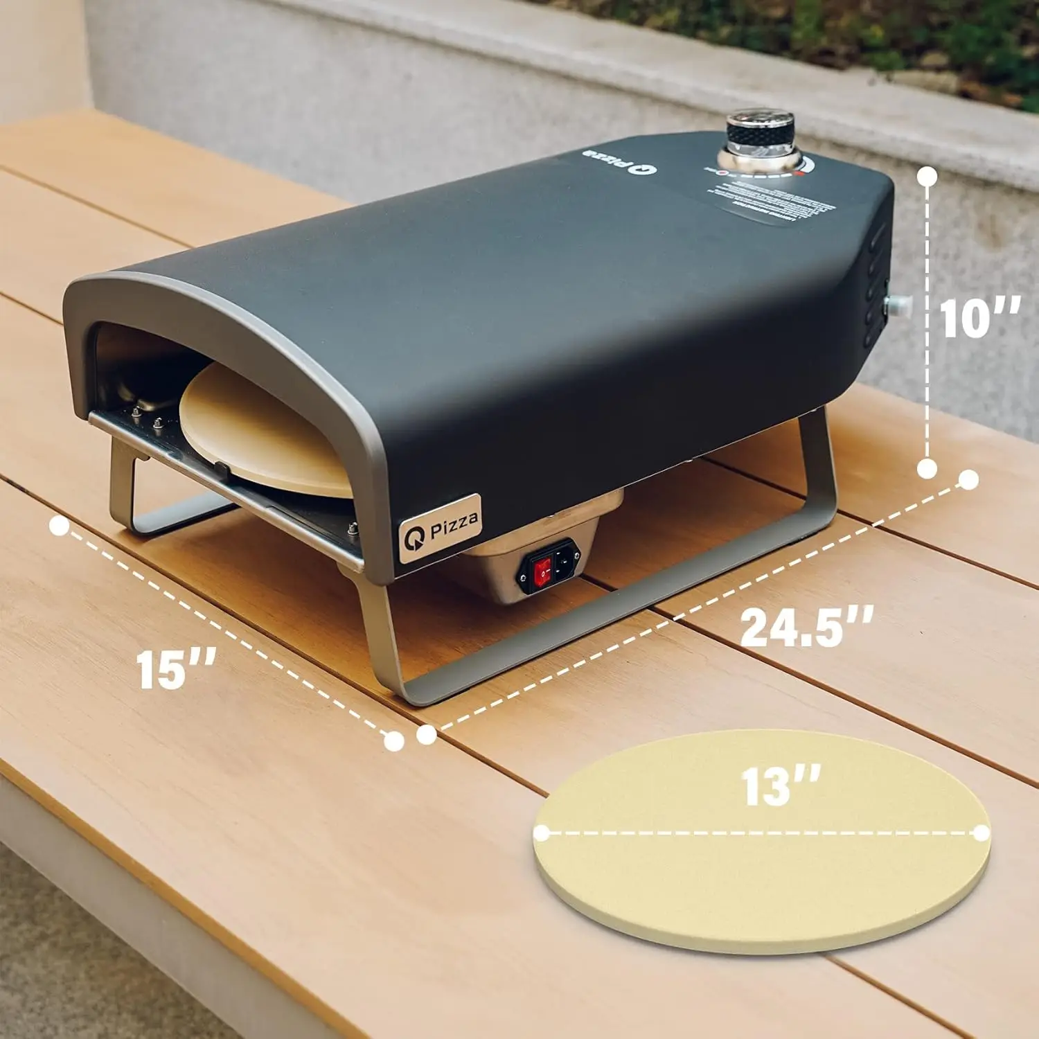 Gas Pizza Oven Portable Propane Pizza Oven with Automatic Rotating Stone for Outdoor Cooking, Portable Gas Pizza Oven