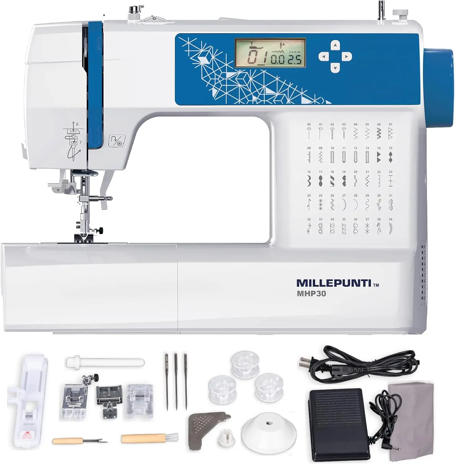 Computerized Sewing Machine With 40 Stitches Lcd Display Automatic Needle Threader Include 4 Feet And Accessories Perfect For