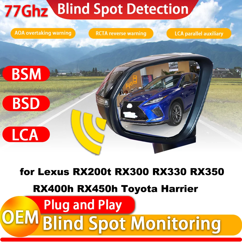 for Lexus RX RX200t RX300 RX330 RX350 RX400h RX450h Toyota Harrier OEM Blind Spot Monitor Detection Information BSM BLIS System