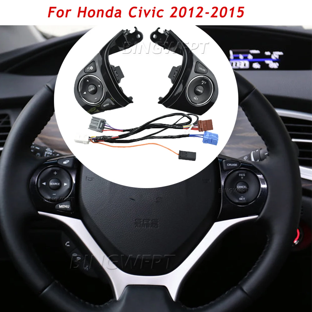 

Premier Quality Car Styling Steering Wheel Audio Radio Cruise Control Buttons For Honda Civic 2012 2013 2014 2015 Auto Part