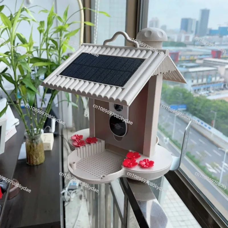 1.5L Solar Smart Bird Feeder IP65 Waterproof Night Vision Camera 120° Wide Angle WiFi Outdoor Automatic Feeding Device