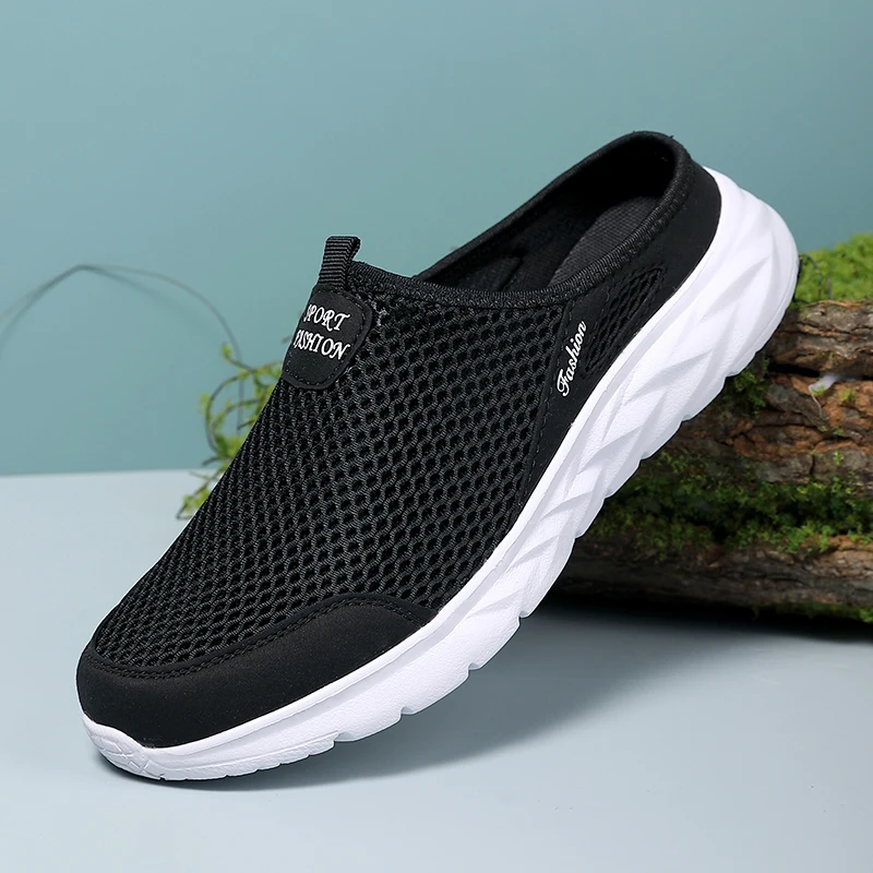 

YRZL Men's Slippers Summer Mesh Breathable Home Indoor Slippers High Quality Slip on Light Slides Fashion Couple Walking Shoes