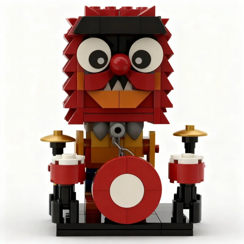 179pcs MOC Brickheadz Floyd Pepper Muppets Electric Mayhem Model Building Blocks Christmas Gifts Construction Toy Idea Education