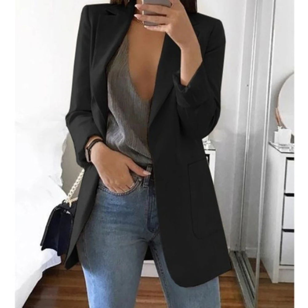 سترة نسائية عصرية ذات قصة ضيقة مع سترة بدلة أنيقة للاستخدام في التسوق والحياة الاجتماعية