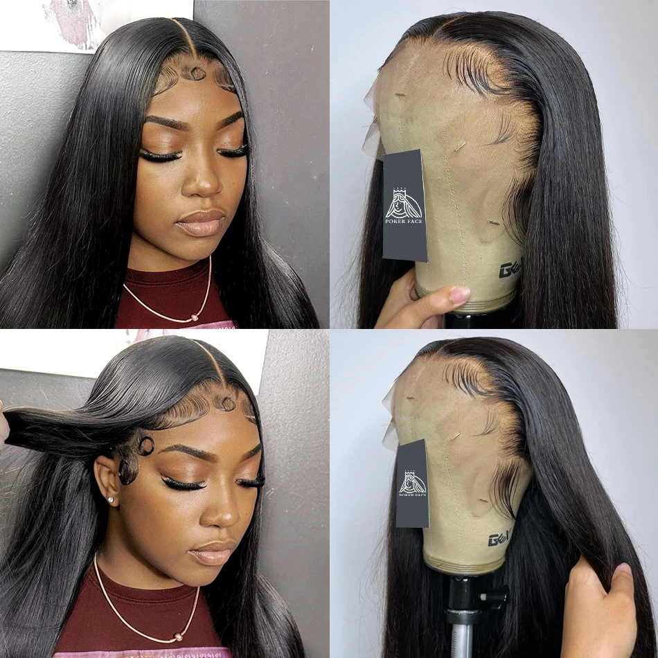 250 Density Brazilian 30 38 Inches Bone Straight 13x4 Lace Front Human Hair Wigs 13x6 HD Transparent Lace Frontal Wig For Women