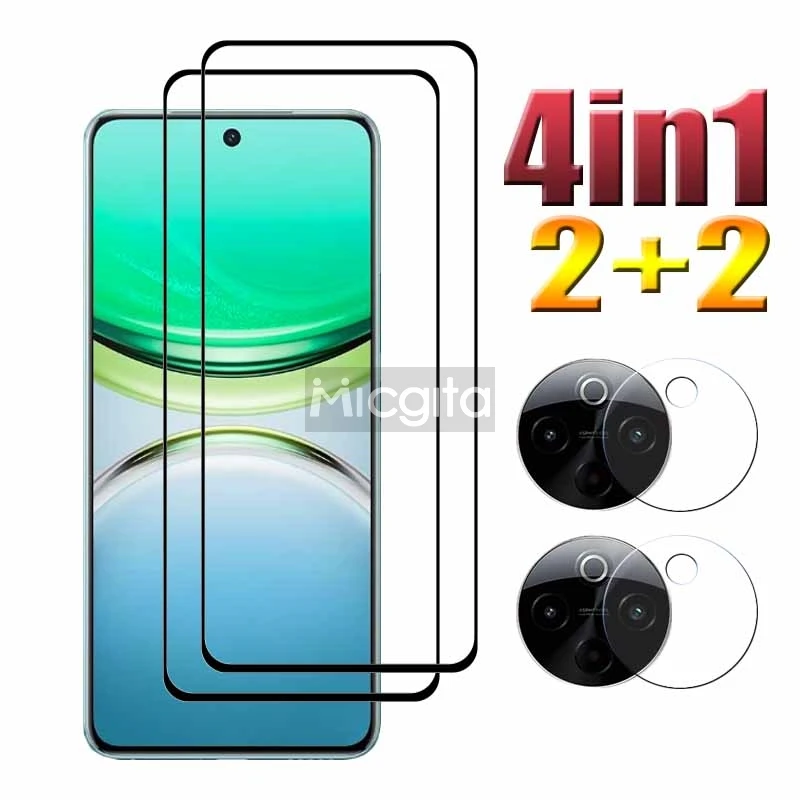 4in1 New Sale For VIVO Y300 Pro Tempered Glass film and Soft Fiber Camera film