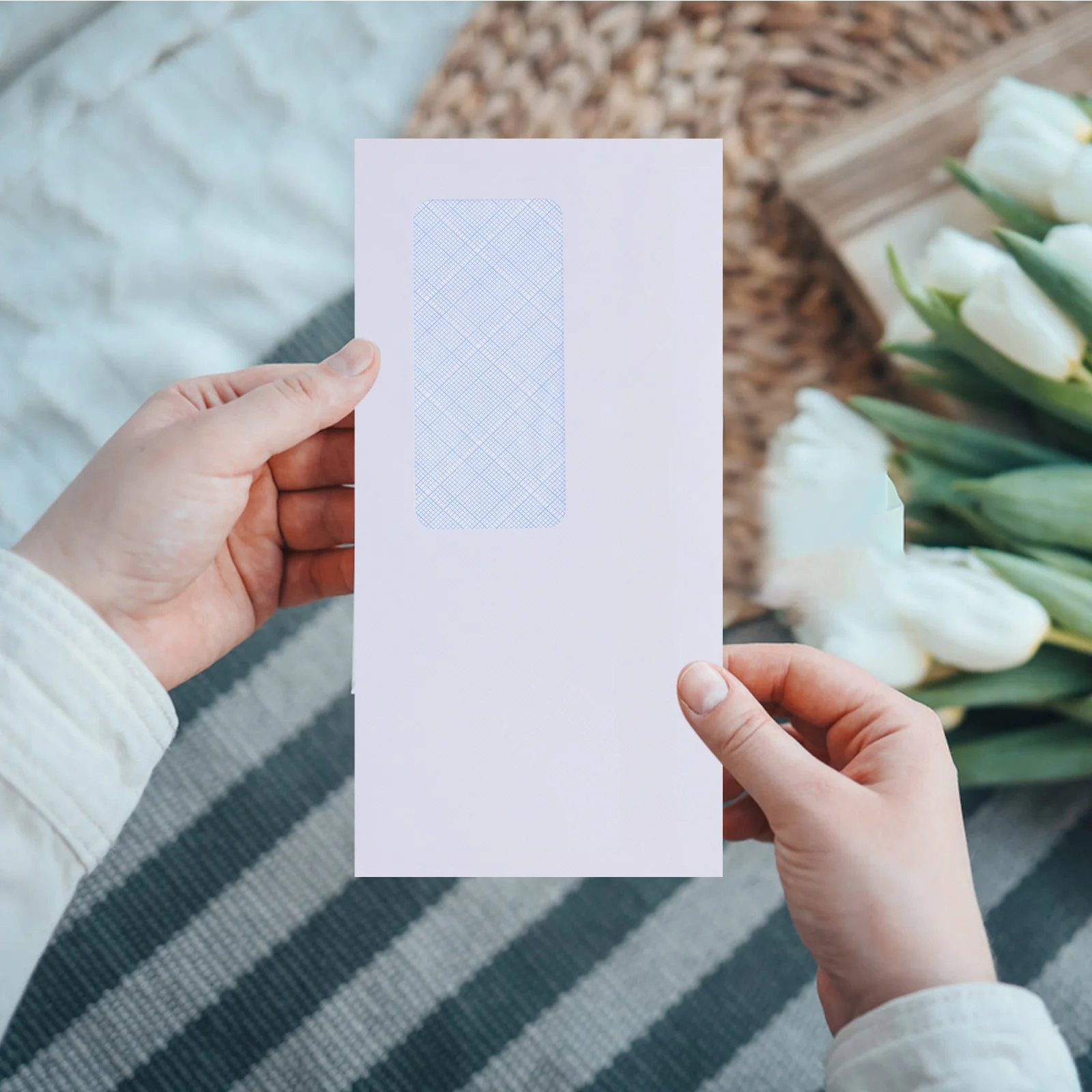 50Pcs Peel Seal Security Envelopes Left Window Self Adhesive Closure Business Mailing Documents Checks Invoices Letters