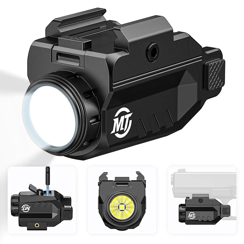 

1000 Lumens Picatinny Flashlight Hunting Light Rechargeable Strobe Mode Compatible with Adjustable G-lock and Picatinny Rail
