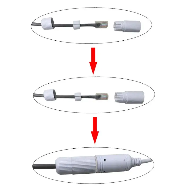 

Y1UB Durable Waterproof Connector Cover RJ45 White for Outdoor Pigtail Cable 10x