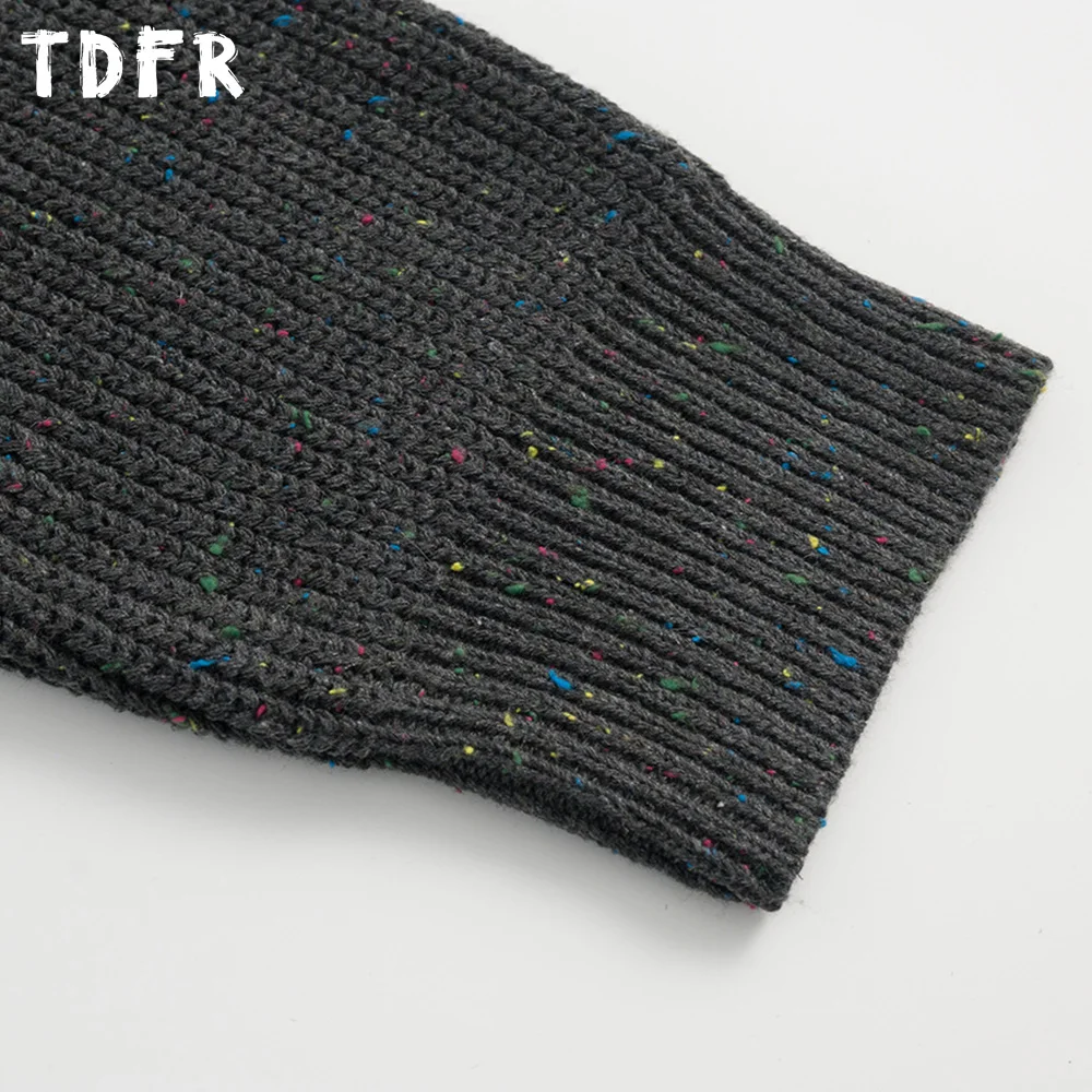 레트로 자카드 니트 스웨터 남성용 가을 겨울 캐주얼 루즈 긴팔 크루넥 풀오버