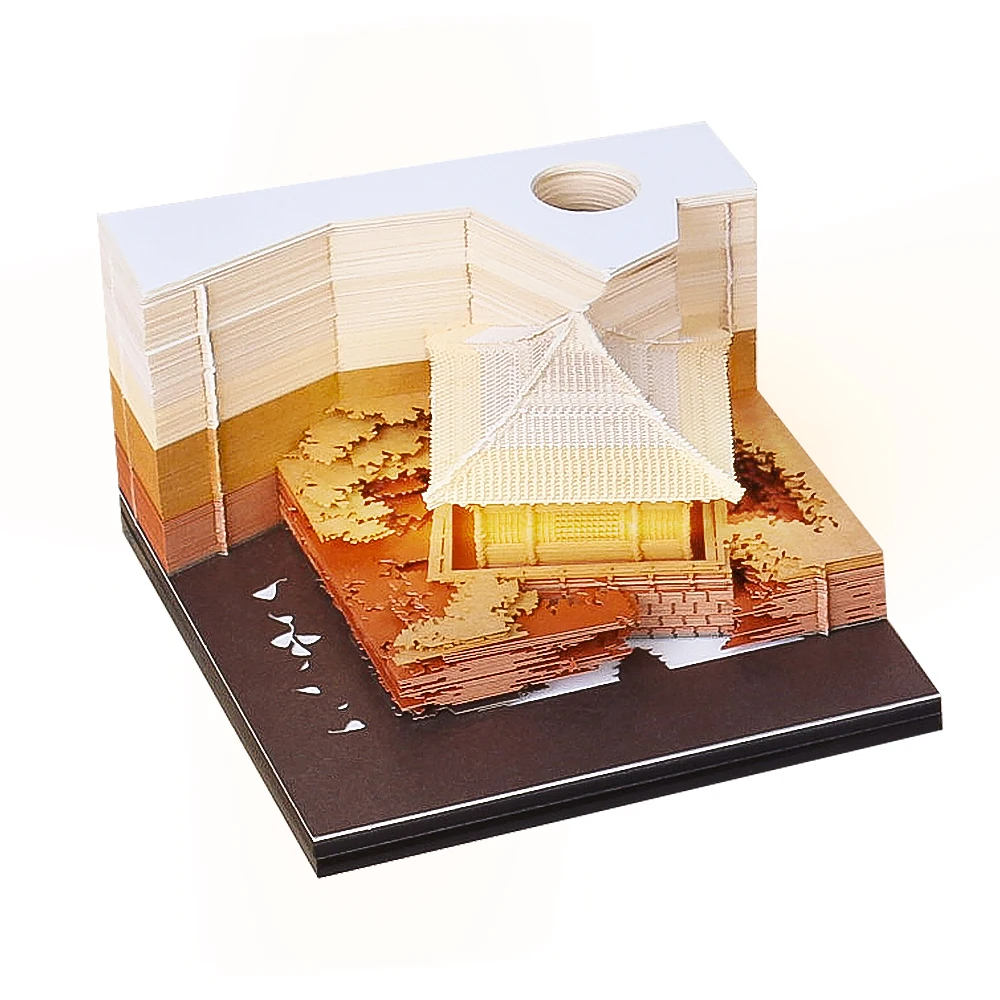 Novel Gift 3D Notepad Pavilion Architecture 3D Paper Model 3D Memo Pad Led Lights 3D Note Paper Party Gifts