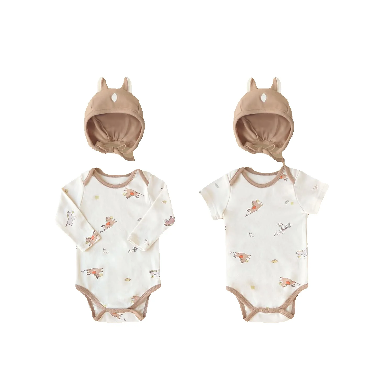 

Детский комбинезон для малышей 0-2 лет, класс А, из чистого хлопка, летний стиль, с полным принтом пони, для новорожденных