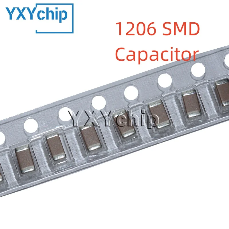 Puce C0G NbagSMD multicouche en céramique, 50 pièces, 1206, 12dissolve, 50V, 100V, 500V, 1000V, 2000V, ± 3000, 120J