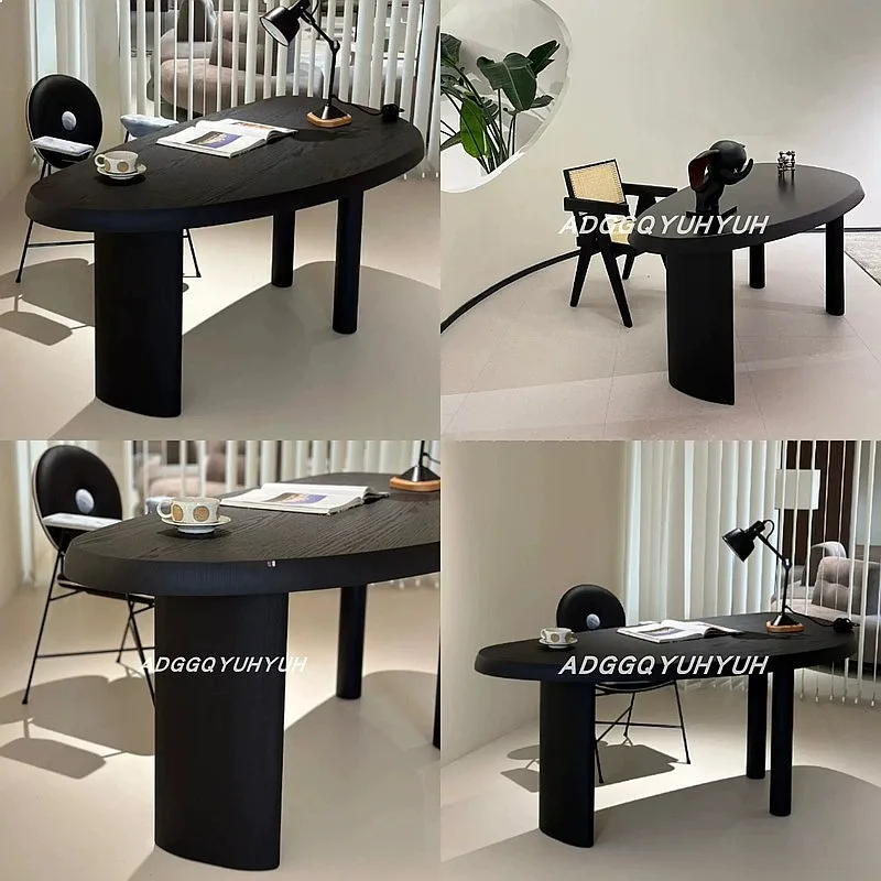 Minimalist Mango Wood Desk Modern Study Office Table Creative Tea Table Wabi-Sabi Solid Computer Desk
