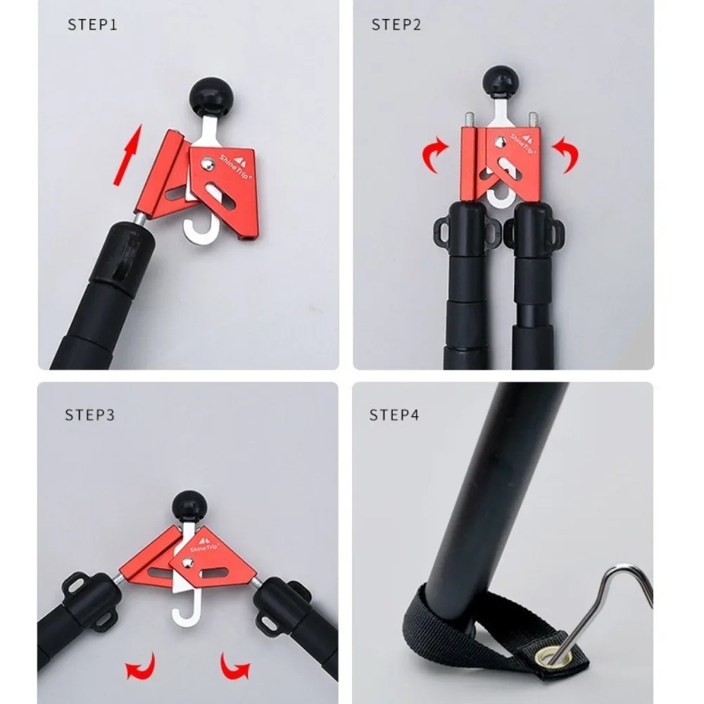 Adjustable Angle Tent Pole Connector Non-Slip Aluminum Alloy Pyramid Tent Circle Thimbles Tent Accessories Anti-Puncture view 4