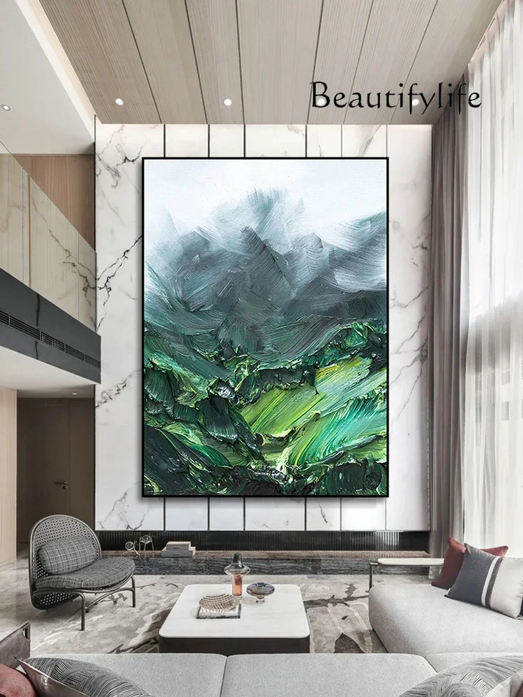 Pure Hand Drawing Oil Painting  Landscape Three-Dimensional Mountains Entrance Painting Thick Texture Background Wall