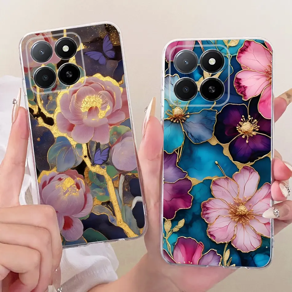 حافظة لهاتف Honor X5b Plus 2025 على شكل فراشة على شكل زهرة لطيفة على شكل قطة لهاتف Honor X5B X 5b Plus 4G حافظة لهاتف من السيليكون الناعم من البولي يوريثان #5