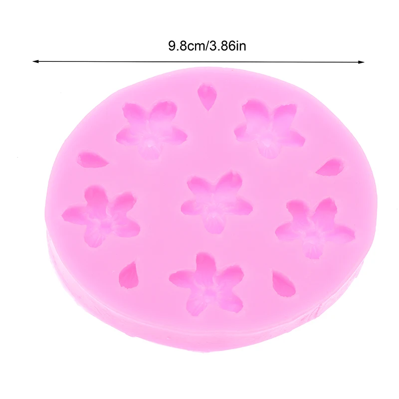3D Cherry Blossom Silicone Mold ‑Shaped DIY Baking Tool Fondant Chocolate Jelly Cake Decor Mold for Clay Plaster Crafts