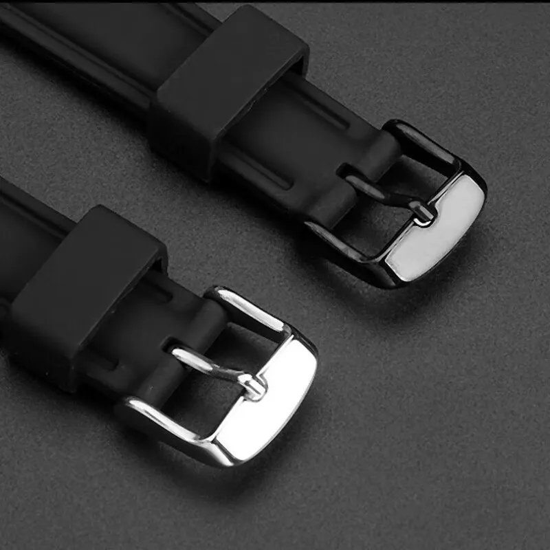 Black silicone strap for Casiok watch AE1200/1300 A159 A158 W-218 SGW-300H LA-680 series soft silicone watchband bracelet 18mm