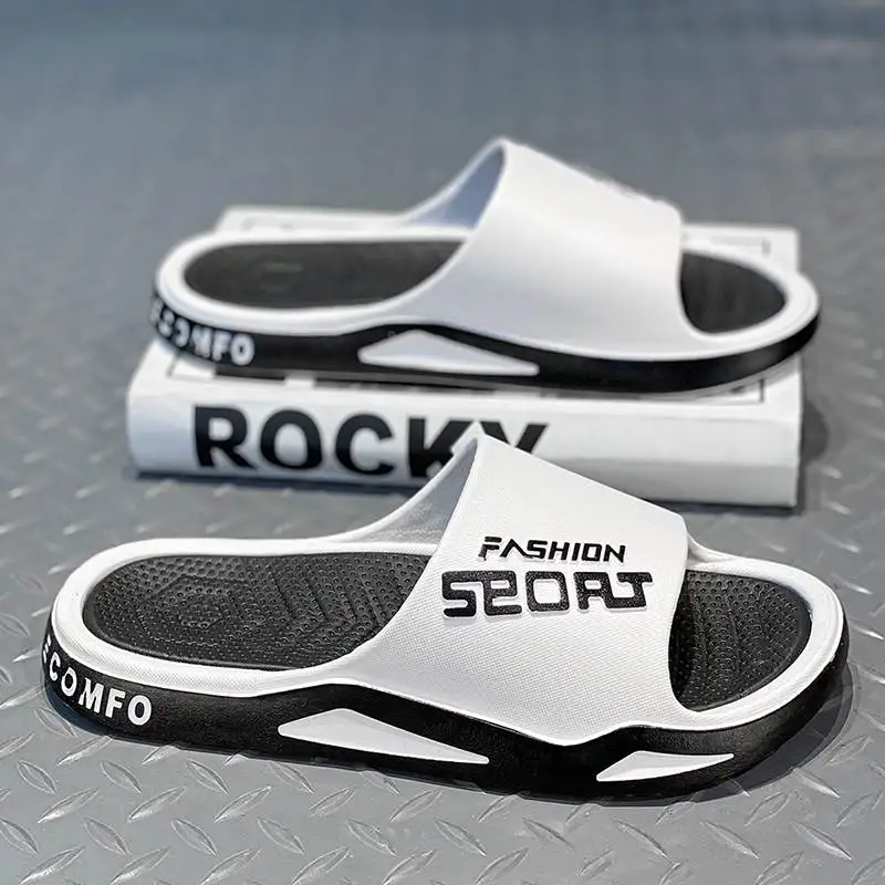 Men's Summer Indoor Home Bathroom Bath Slippers Anti-Slip No Odor Soft Bottom Trendy Sports Slippers for Outdoor Wear