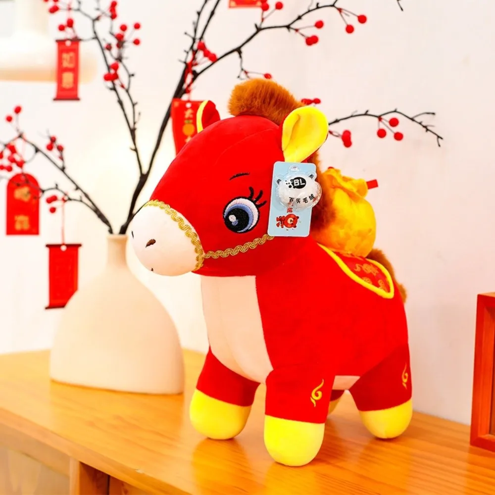 

Adorable Mascot Dolls Horse Plush Doll Cute Creative Stuffed Horse Toy Fluffy Good Luck Zodiac Pony Figurine Festive Decor