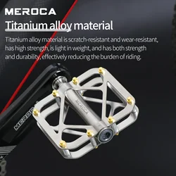 MEROCA Titanium Alloy Pedals Anti-Slip Bicycle Pedals Ultra-Light 3 Bearing Mountain Bike Universal Pedal bicycle accessories
