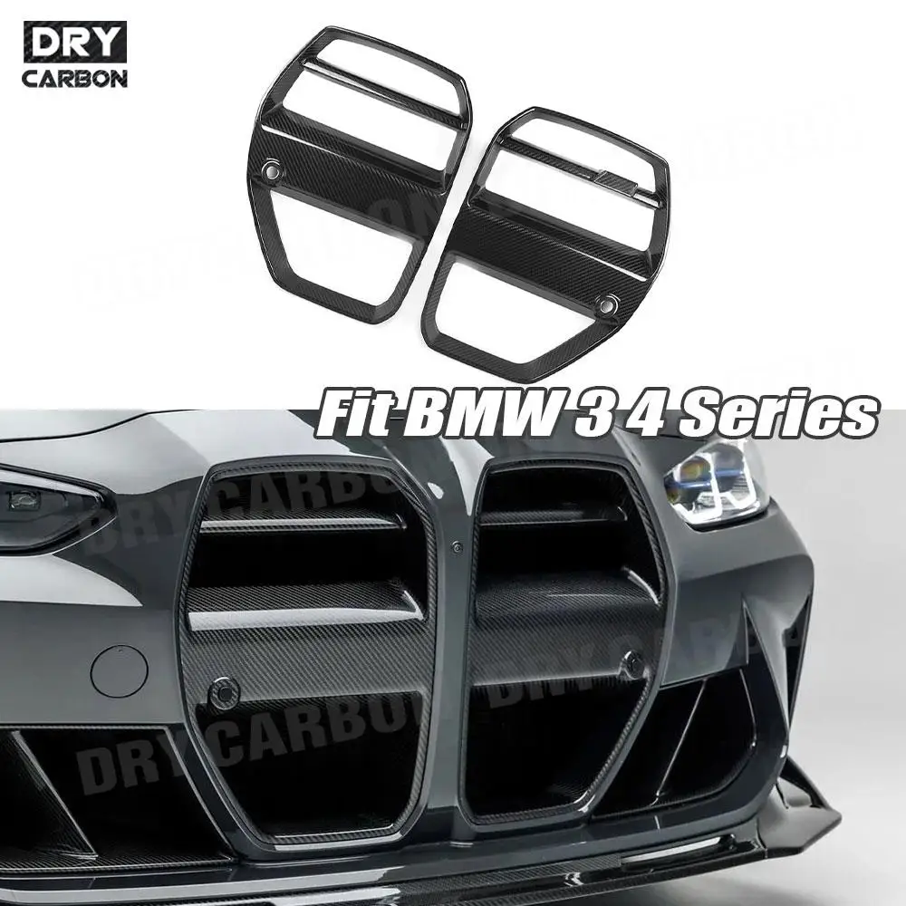 V Style Racing Grills  Dry Carbon Fiber Car Front Bumper Grille for BMW 3 Series G80 M3 4 Series G82 G83 M4 2021+