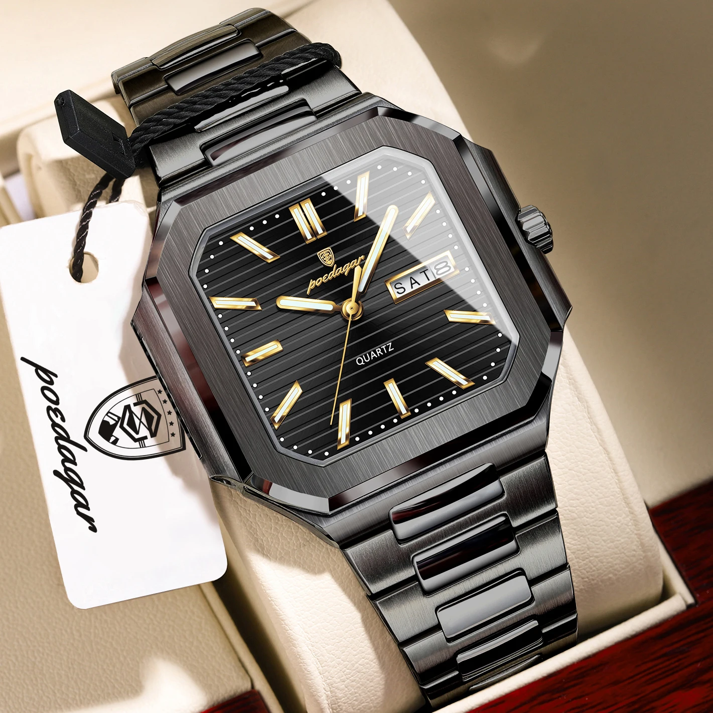 Orologio da Polso POEDAGAR Cas - Smartwatch Square Watches For Men recensione e prezzo