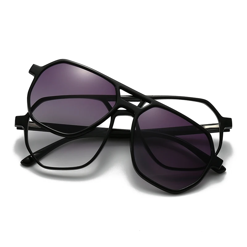 Lunettes de soleil magnétiques 2 en 1 à clipser, polarisées, vision nocturne, pour la conduite, verres teintés pour femmes, lunettes pour myopes