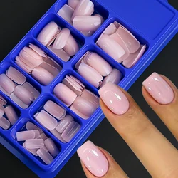 100 adet pembe beyaz basın çivi orta yamuk akrilik yanlış çivi tam kapak yapay tırnaklar uzatma sahte tırnak ipuçları