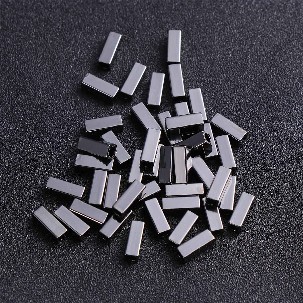 

50 Pcs Rectangular Hollow Copper Tube Beads Durable Lightweight Jewelry Making Bracelet Necklace Accessories Gifts