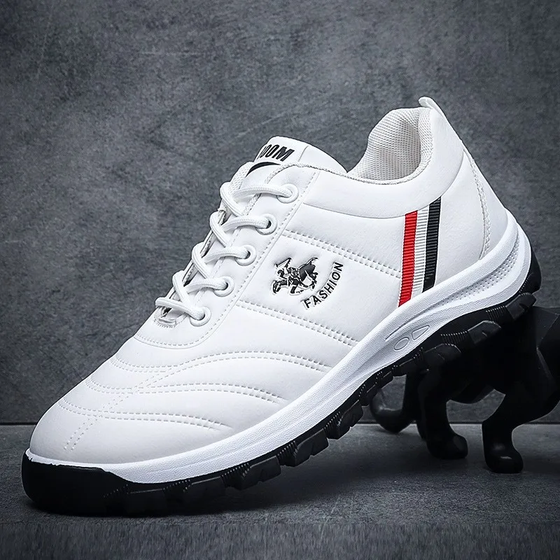Zapatillas Deportivas para Hombre, Antideslizantes, Desodorantes, Superficie de Cuero, Modernas, Cómodas, para Toda la Tempor...