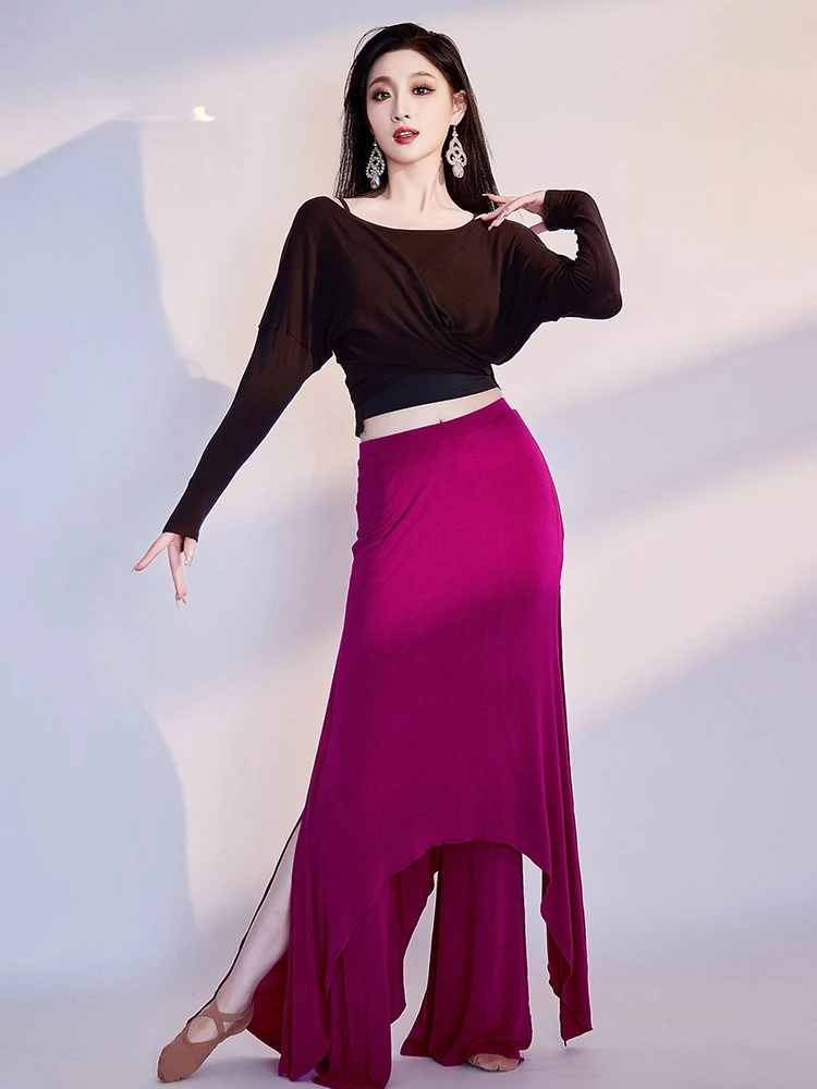 Original Belly Dance Outfit Autumn Winter New Warm Long Sleeve Skirt Pants Practice Dance Performance Wear