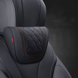Car Seat Support Headrest Neck Pillow Front Seat Neck Protection Cushion Soft Leather Luxury Car Interior Decoration Accessories